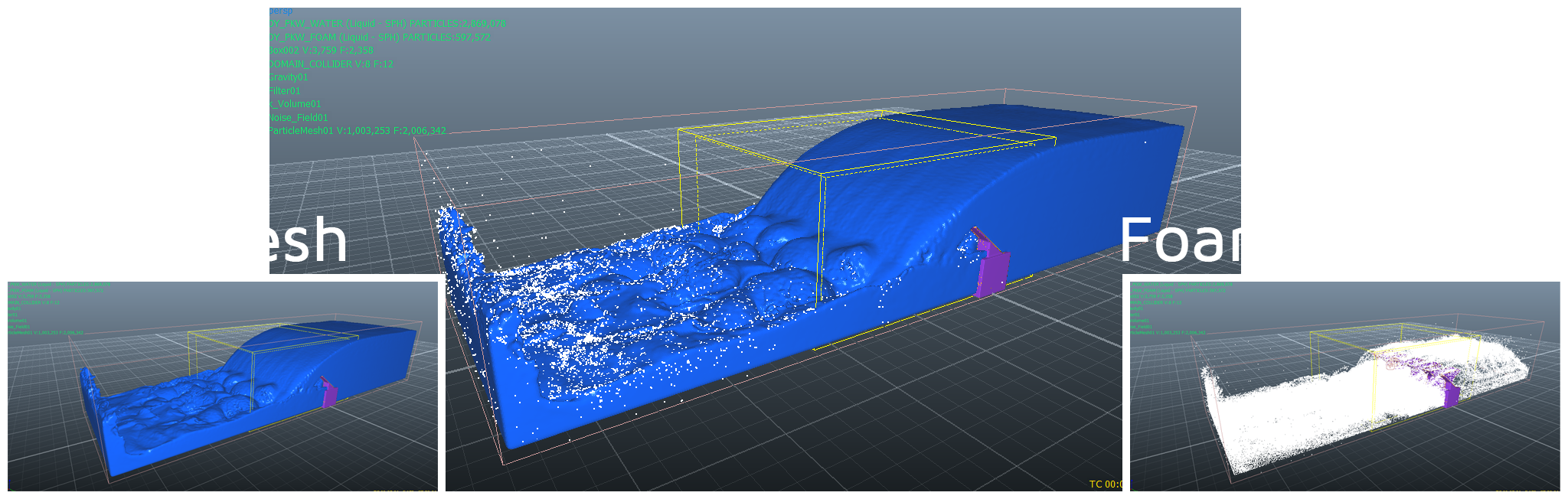 Fluid Mesh with Foam Particles